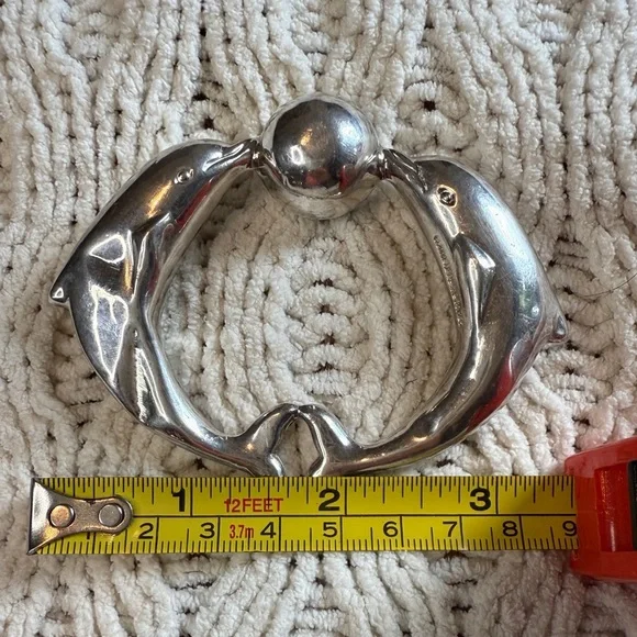 Tiffany & Co. Sterling Silver Dolphin Baby Rattle in Tiffany Pouch